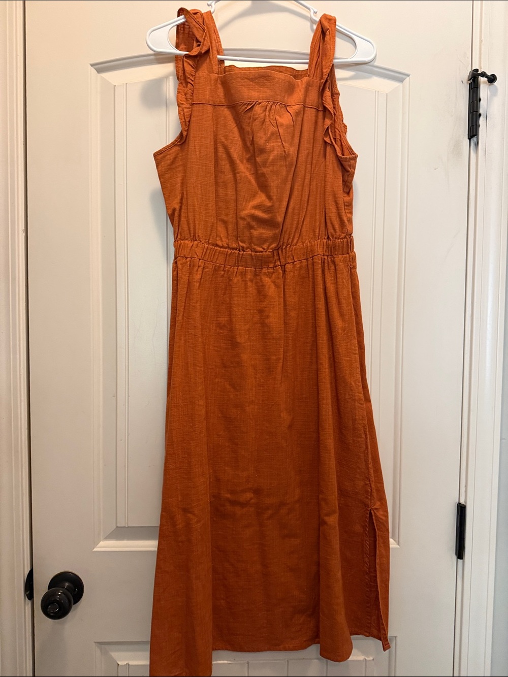Universal Thread Rust Orange Maxi Dress with Tie Shoulder Straps